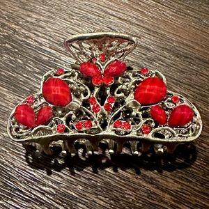 Radiantly Rouge Hair Clip Ornament
